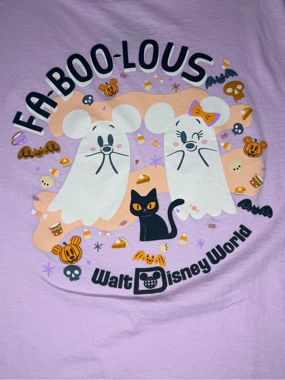 Disney Parks Pink FA-BOO-LOUS Tee Shirt Mickey/Minnie Ghost Graphic-Wmns Med